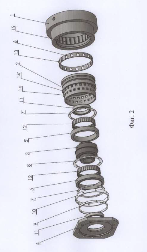 Циклоиден редуктор с междинни търкалящи елементи и стабилизирани динамични звена